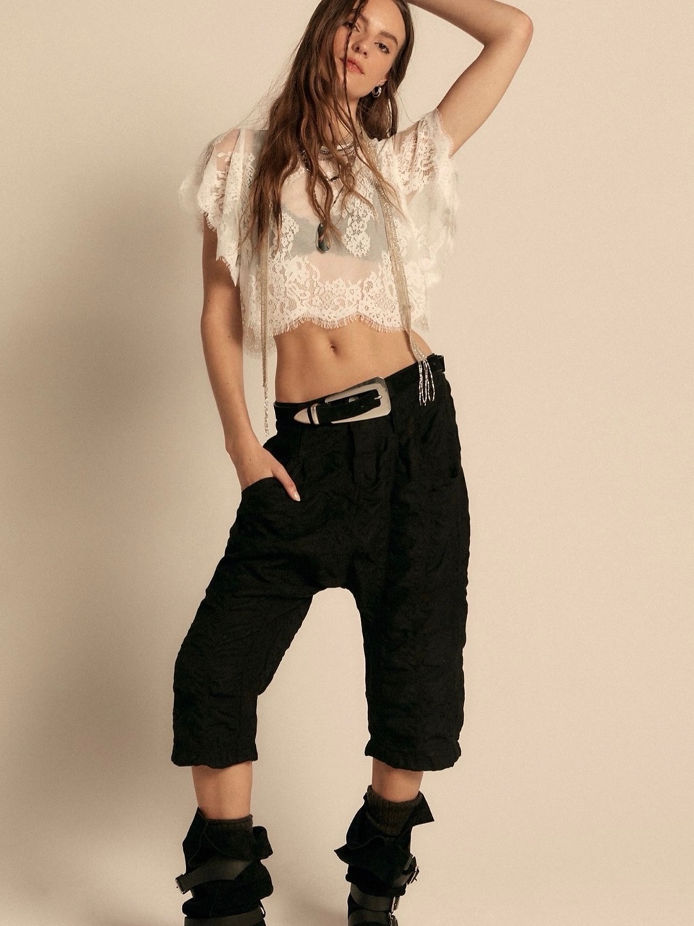 Free People/We the free Maven Cozy Cropped Harem Pants. NWT